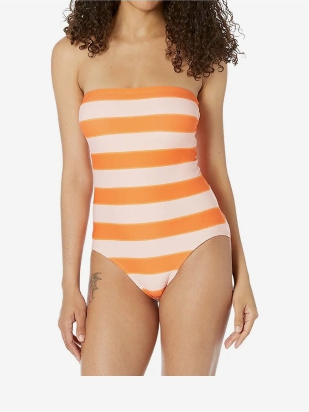 Kate Spade Pink and Orange Stripe One-Piece Swimsuit
